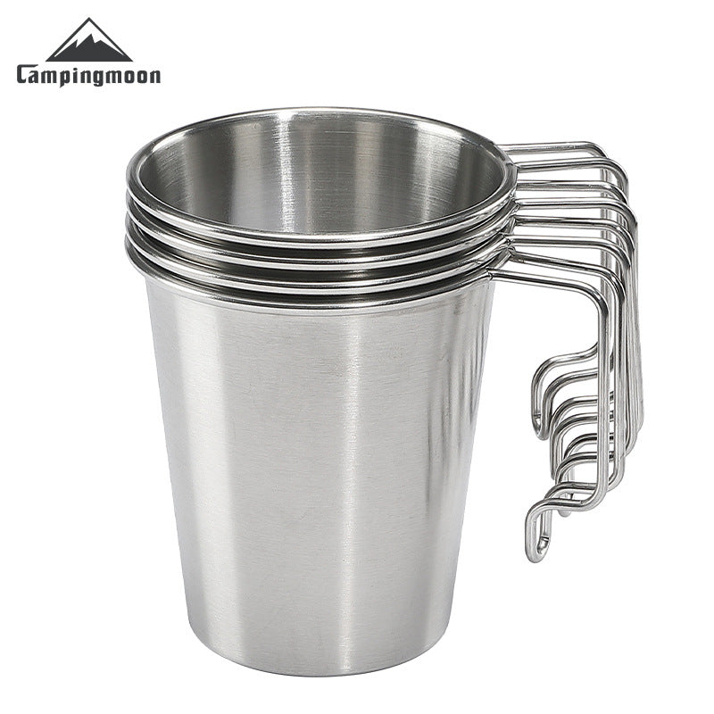 Campingmoon S520 Stainless Steel Cup 500ml Hanging Handle Hot Cold Coffee Tea Sierra Camping Mug