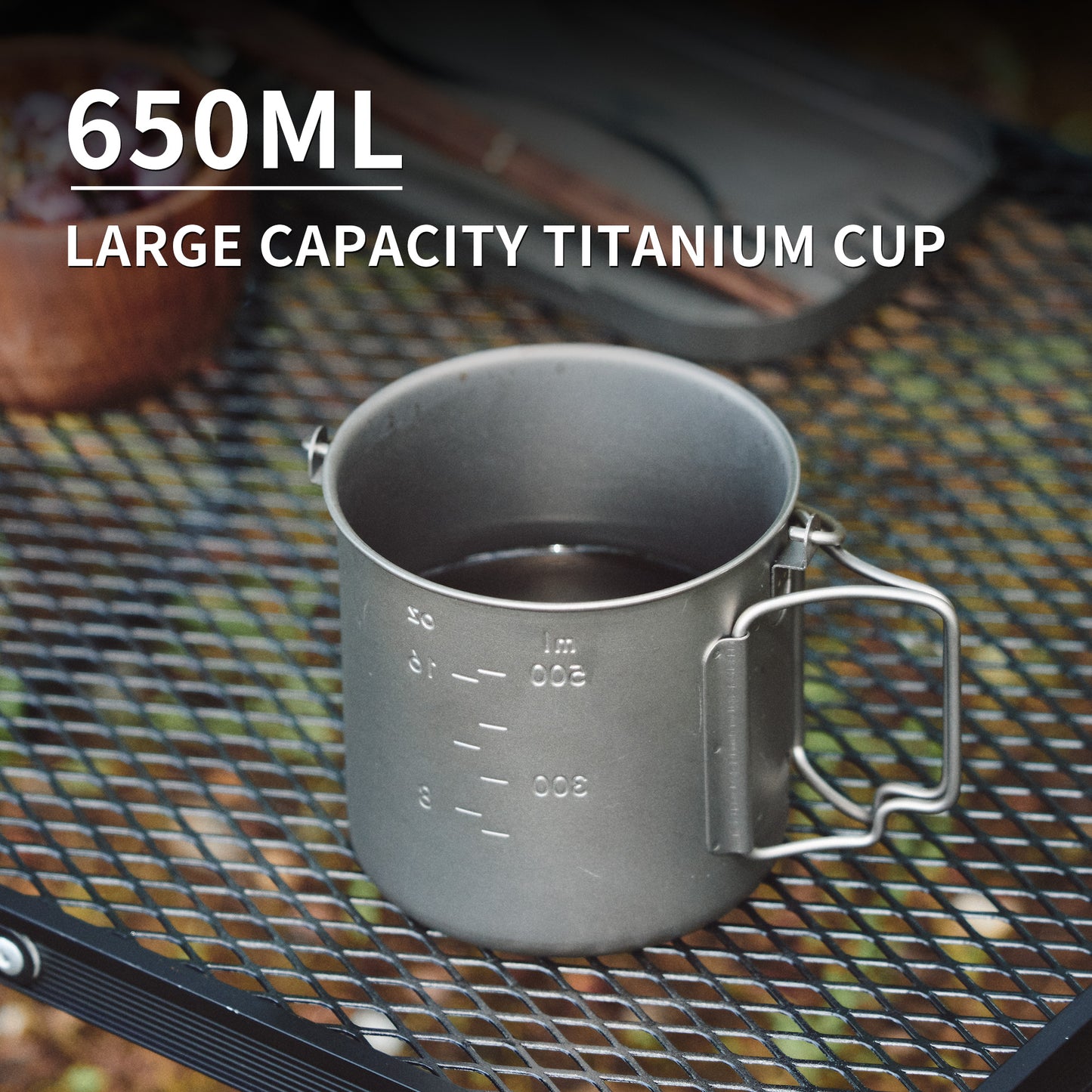 Naturehike Titanium Backpacking Cup / Pot Portable Ultralight Titanium Cup Outdoor Water Cup Cookware Mug with Foldable Handle Camping Equipment