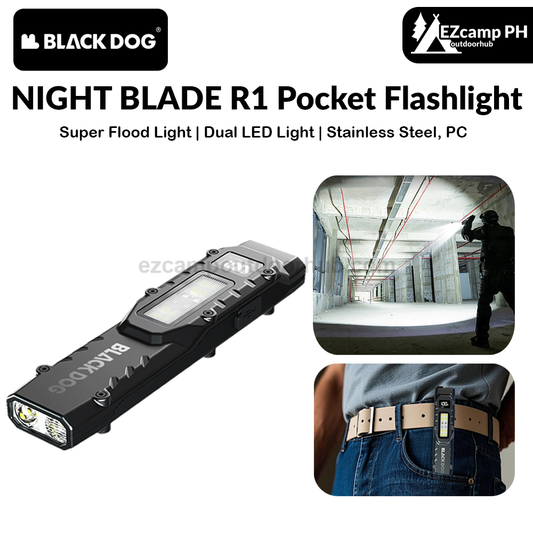Blackdog NIGHT BLADE R1 Pocket Flashlight Portable Multipurpose Tactical Dual LED Core Bright Flashlight IPX4 Waterproof 15H Battery Life 810LM
