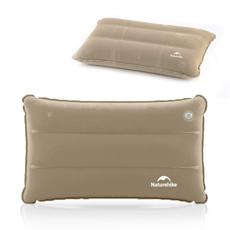Naturehike Square Inflatable Pillow Portable Air Inflated Pillows Compressed Folding Non Slip Pillow Suede Fabric Use For Travel Outdoor Camping