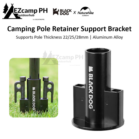 BLACKDOG by Naturehike Camping Pole Retainer Bracket Support Outdoor Tent Canopy Awning Rod Retention Fixing Windproof Holder Ultralight Black Aluminum Alloy Black Dog Nature Hike