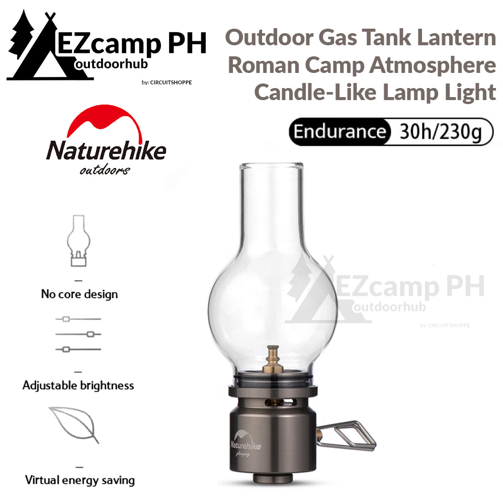 Naturehike Portable Gas Tank Lantern Camping Atmosphere Roman Candle Like Lamp Light Outdoor Camp Ambient Butane Fuel Lighting