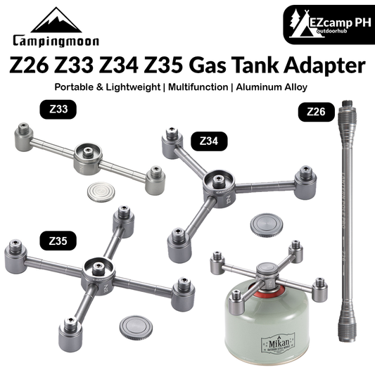 CAMPINGMOON Z26 Z33 Z34 Z35 Gas Tank Adapter Outdoor Connector Extension 3 4 5 Pins Splitter Stove Lamp Candle Like Lantern Light Accessories Adaptor For Screw Type Butane Fuel Canister Camping Hiking Beach Travel Original Camping Moon