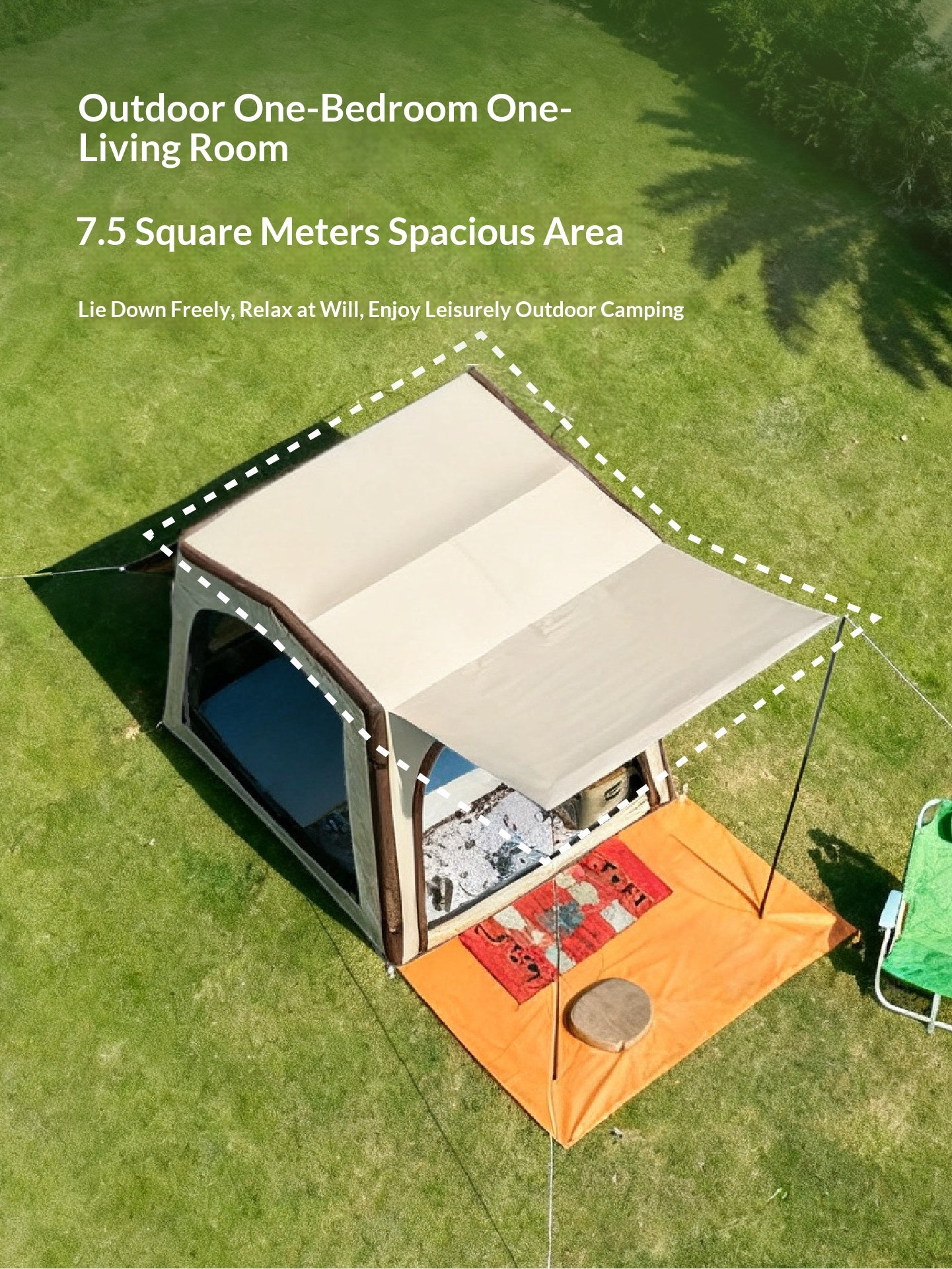 Vidalido STAR DREAM 5.0 Air Inflatable Tent Ti Black Vinyl Coated Sunscreen Waterproof Fast Build PVC Air Poles 7.5m² Interior Space For 2-4 Persons