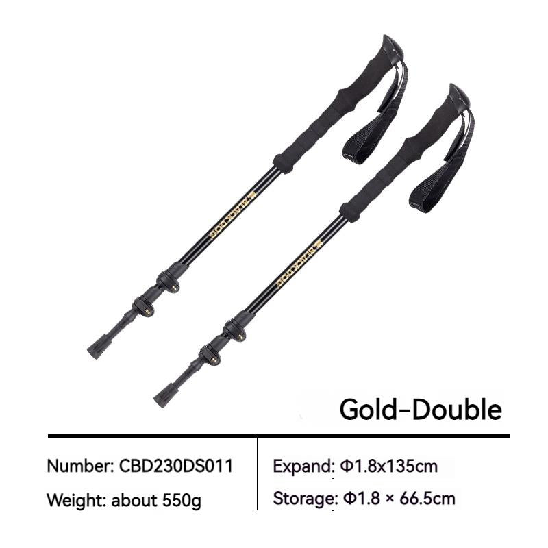 BLACKDOG by Naturehike Outdoor Telescopic 66.5-135CM 275g Walking Trek Rod Stick Ultralight 6061 Aluminum Alloy Portable Ultralight 3-Section External Lock Climbing Hiking Camping Stick Skiing Trekking Poles for Adult Black Dog Nature Hike