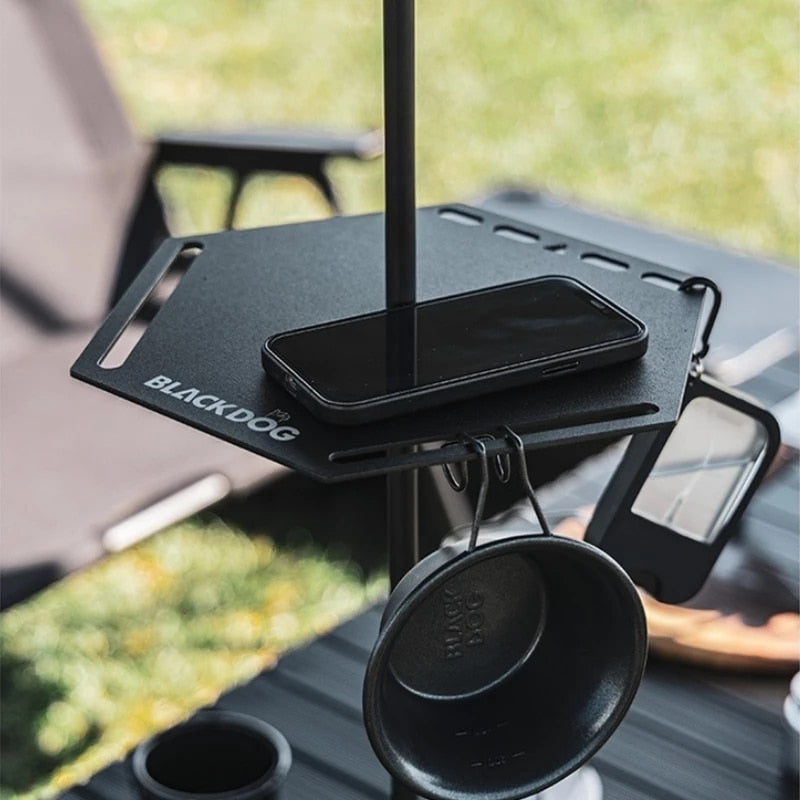 BLACKDOG Black Aluminum Lamp Post Portable Outdoor Camping 4 Section Light Pole Optional Hexagon Tray Ultralight Lantern Holder Bracket