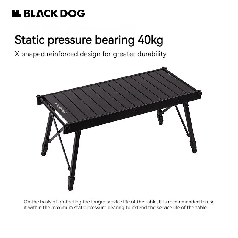 BLACKDOG by Naturehike Black IGT Compatible Free Combination Height Adjustable High Low Camping Table Portable Folding Outdoor Picnic BBQ Grill Stove Cooking Foldable Aluminum Alloy Ultralight Table 40kg Max Load Nature Hike Black Dog