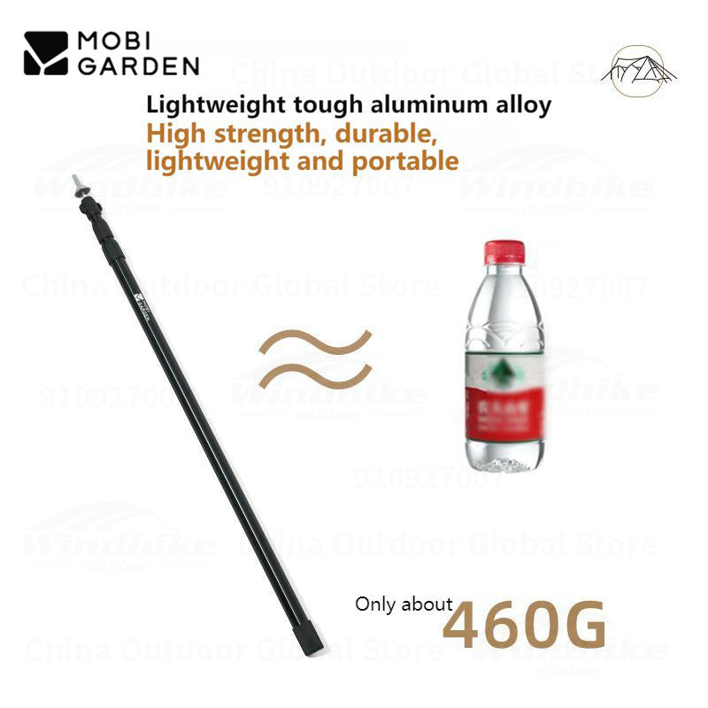 MOBI GARDEN Outdoor Camping Tent Pole 3 Section Adjustable Canopy Front Hall Support Rod Retractable Aluminum Alloy Accessories