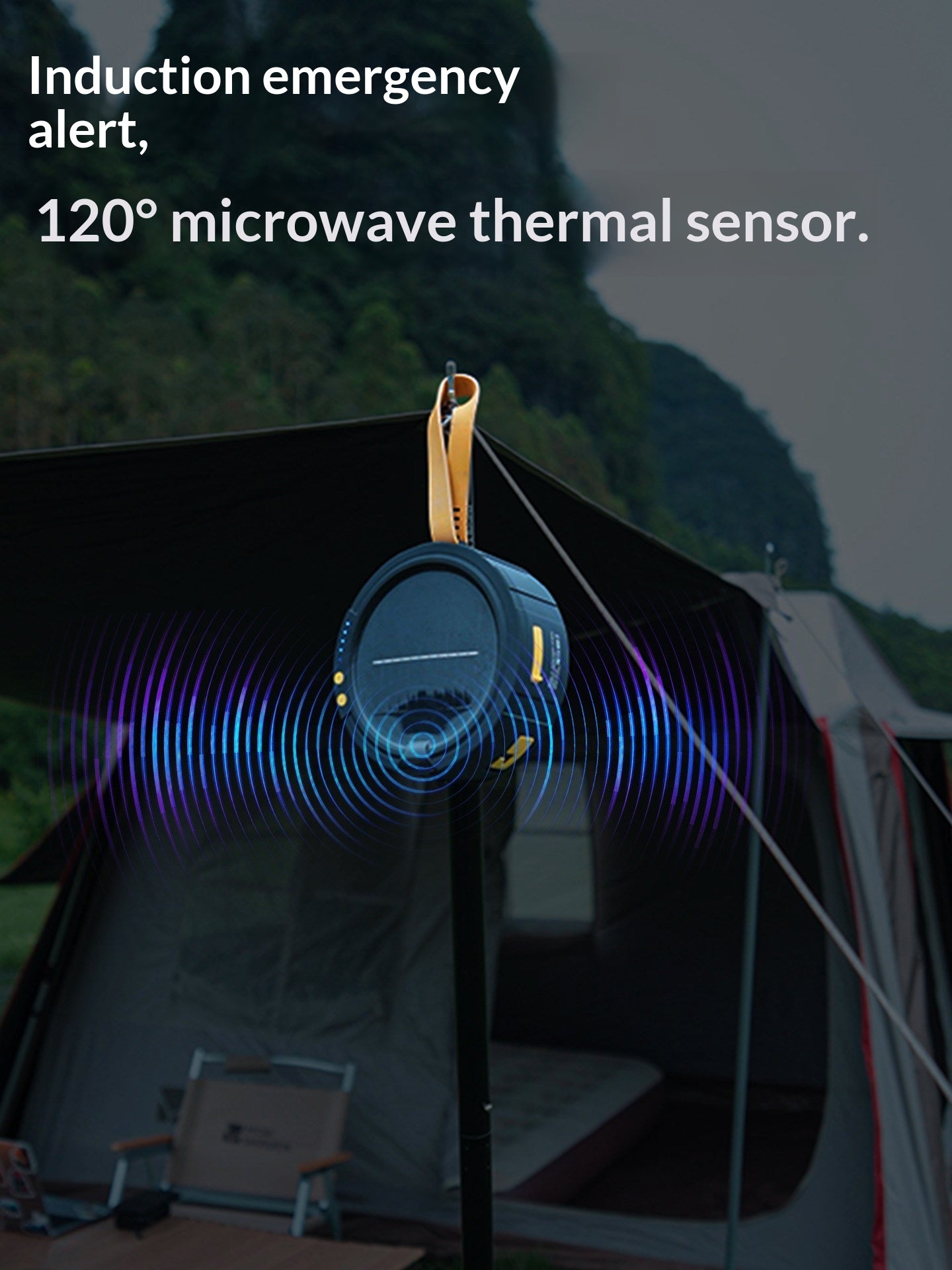 TBZ Solar Alarm Light String Multipurpose 13M Atmosphere Lamp Solar Charging Thermal Detection Sensor Alarm 300 Lumens 3600mAh Battery Up To 25H Outdoor