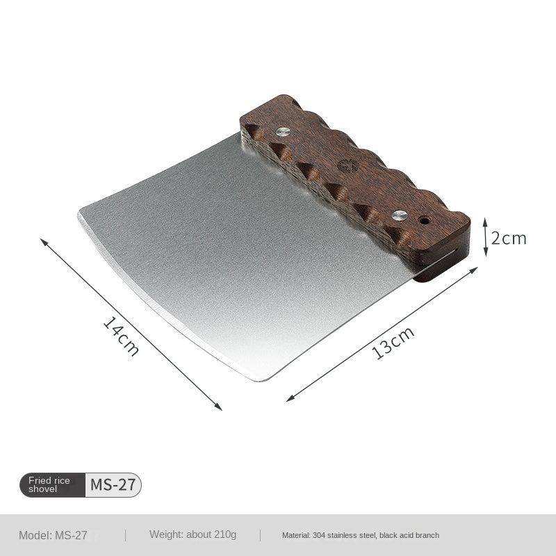 Campingmoon MS-29 Multifunctional Steak Shovel Outdoor Portable Ultralight Multipurpose Cooking Spatula Stainless Steel Solid Wood Handle Utensil