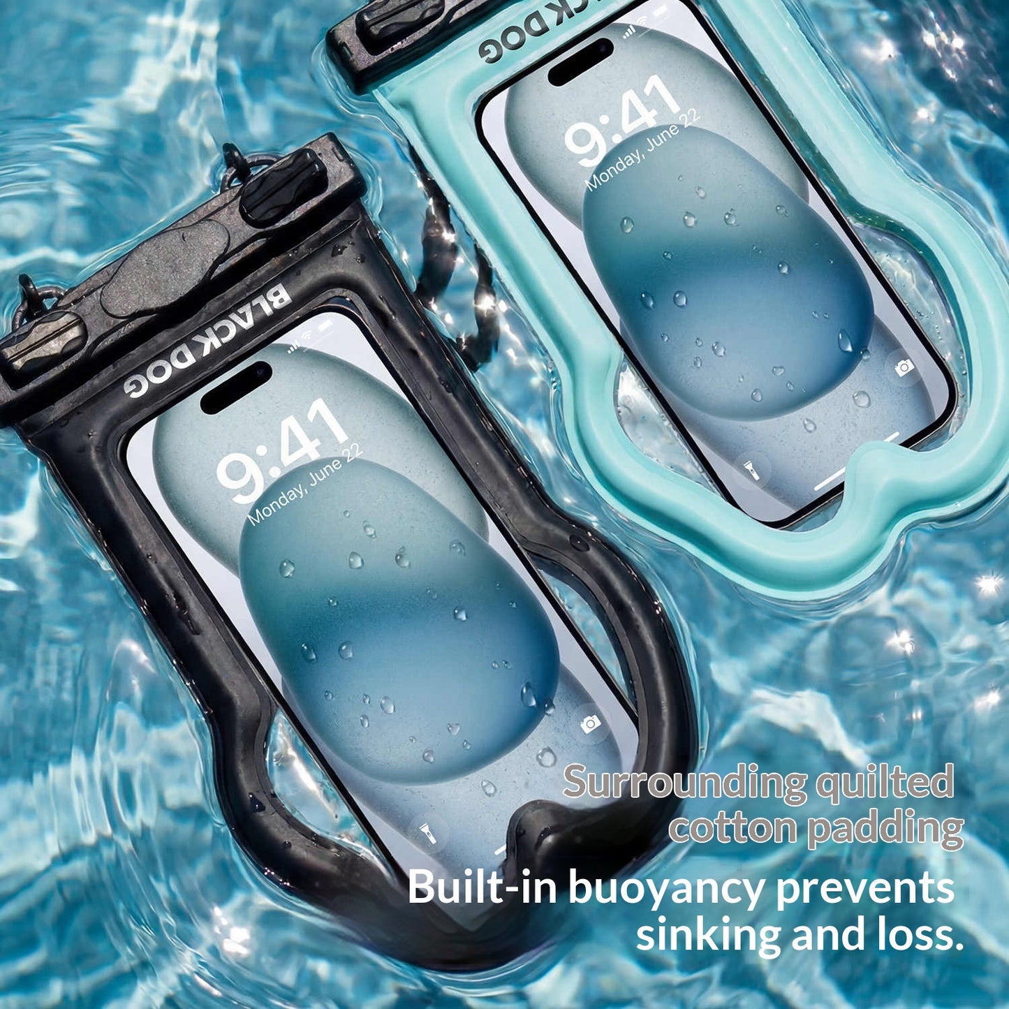 BLACKDOG Bouyant Waterproof Phone Bag Touchscreen Swimming Cover Rafting Gear Pouch PVC Bionic Sensing IPX8 High Definition Transparent Film Outdoor