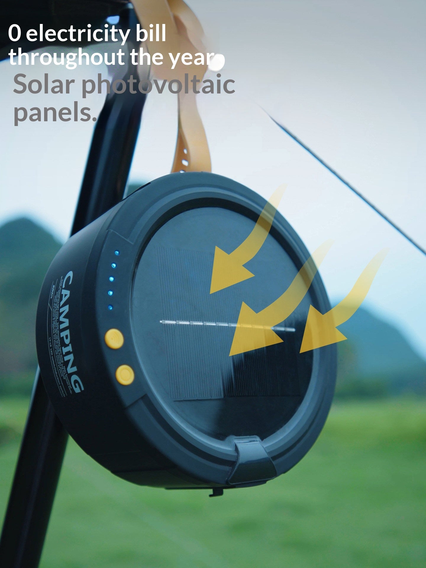 TBZ Solar Alarm Light String Multipurpose 13M Atmosphere Lamp Solar Charging Thermal Detection Sensor Alarm 300 Lumens 3600mAh Battery Up To 25H Outdoor