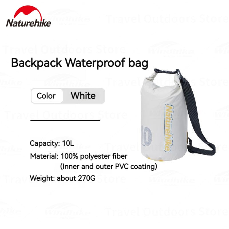 Naturehike 10L 15L 25L Portable Heavy Duty Outdoor Bag IPX6 Waterproof Backpack Ultralight Bag 500D PVC Coating Wet And Dry Separation Fishing Snorkeling Swimming Ocean Pack Beach Drifting Original Camping Equipment