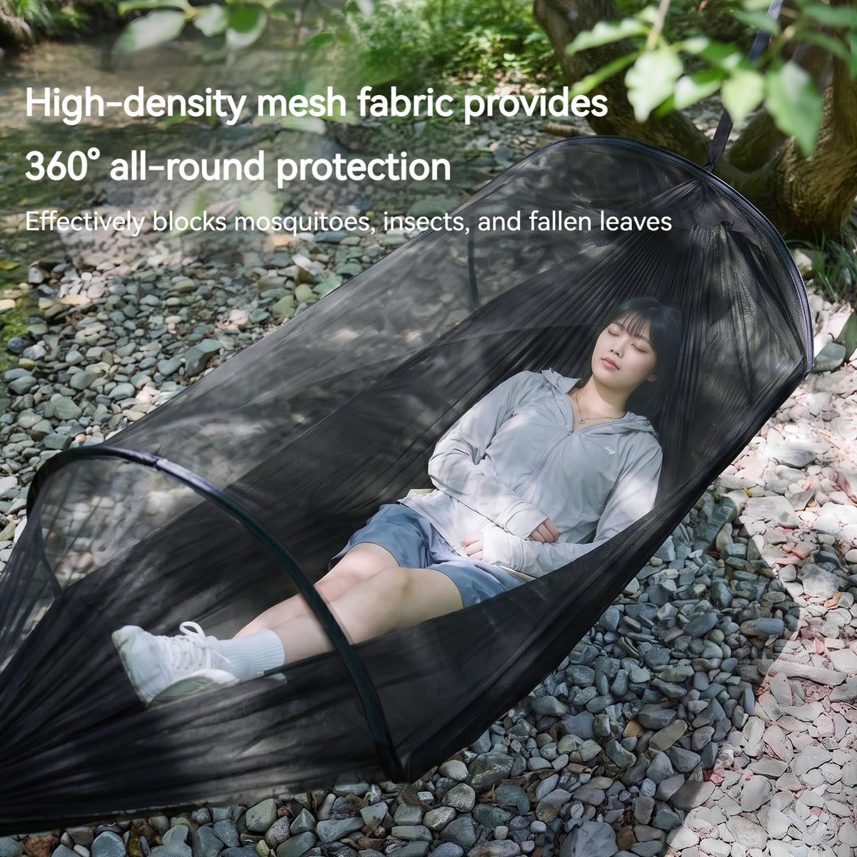 Blackdog FOREST NEST Camping Hammock With Mosquito Net Cover Outdoor Hanging Sleeping Bed 300kg Max