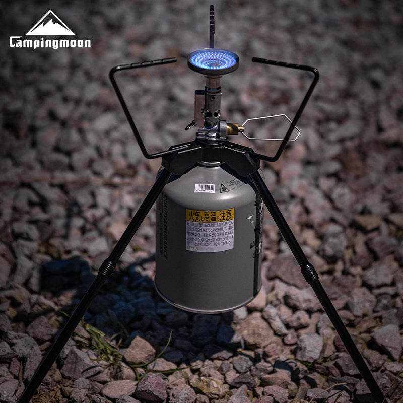 Campingmoon Portable Camping Stove Tripod Stand Aluminum Alloy Gas Canister Support Rack Bracket