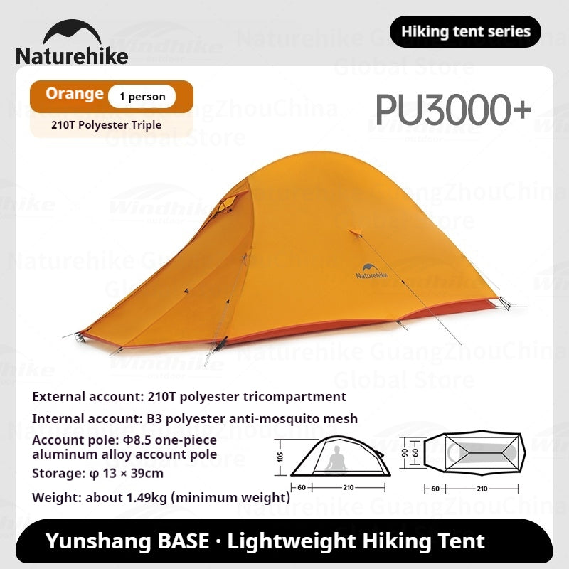 Naturehike Cloud Up Base Tent Portable Ultralight Double Layer 1-2 Person Sun Shelter Backpacking Tent Waterproof Windproof 210T Nylon Camping Outdoor Hiking Trekking Heavy Duty Original Nature Hike