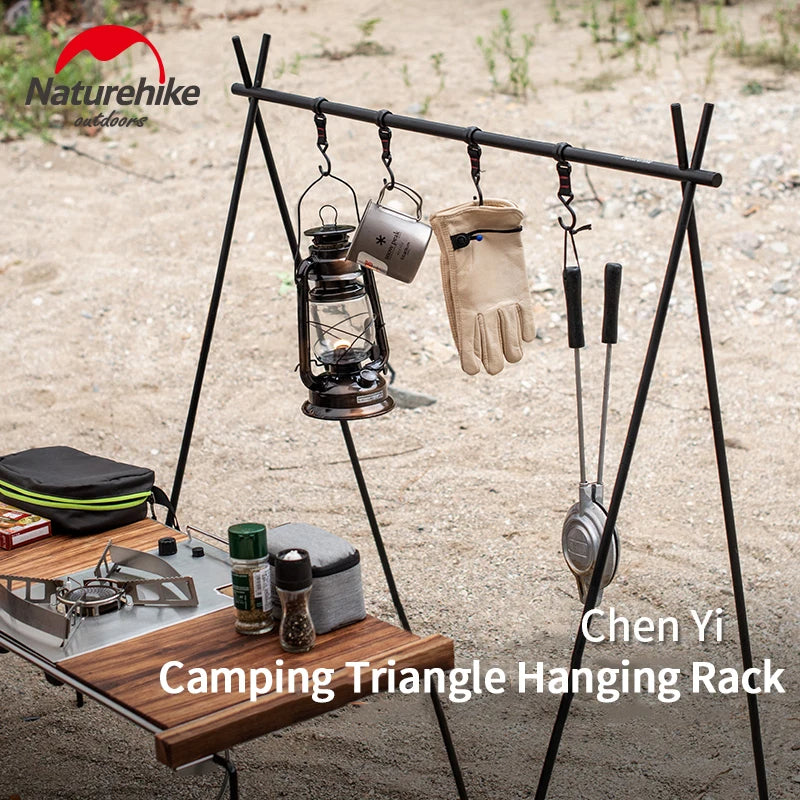 Naturehike Triangular Hanging Rack Shelve Outdoor Camping Equipment Hook Utensil Tableware Cookware Tools Triangle Hang Shelf 8kg Max Load Ultralight Portable Aluminum Alloy Nature Hike ChenYi