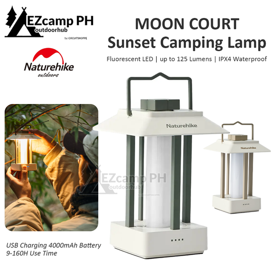 Naturehike MOON Court Sunset Lantern Outdoor IPX4 Waterproof USB Charging LED Lamp 4000mAh 9-160H Warm White 125 Lm Camping Tent Light Rechargeable