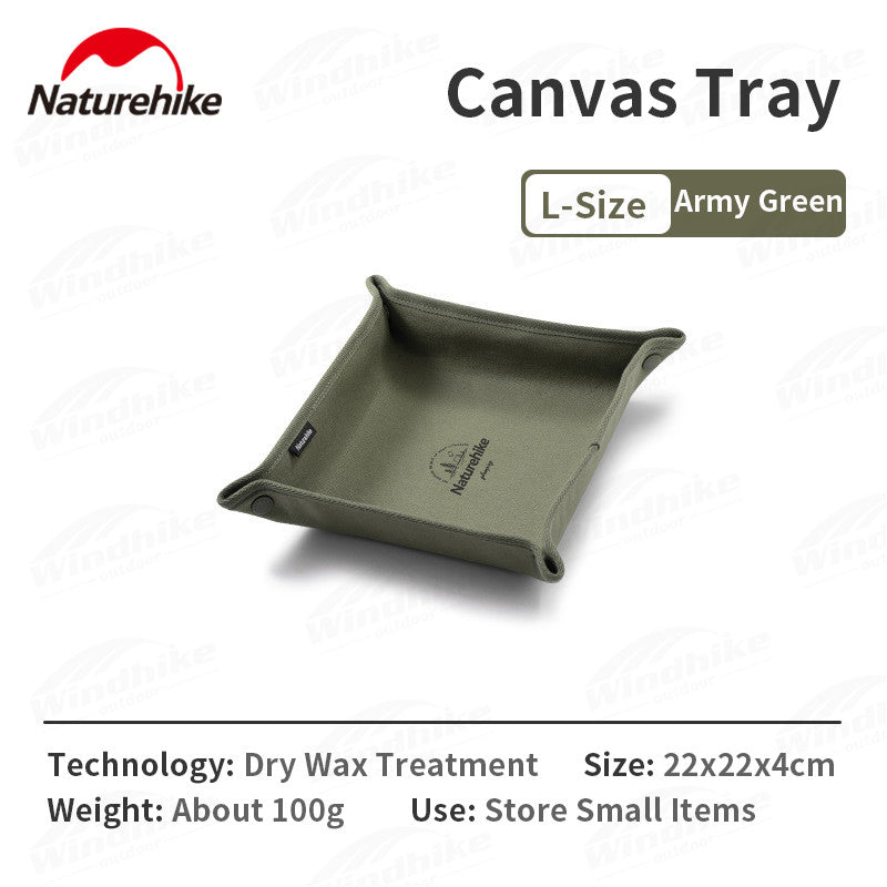 Naturehike Ultralight Portable Canvas Tray Outdoor Waterproof Plate Sundries Accessories Daily Necessities Foldable Storage Box Multi Scenario