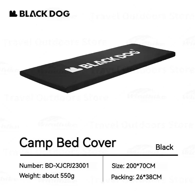 BLACKDOG by Naturehike Camp Folding Bed Cot Cover Accessories Add-on Part Bedspread 600D Oxford Cloth Universal 200x70cm Size Ultralight and Portable Foldable Black Dog Nature Hike