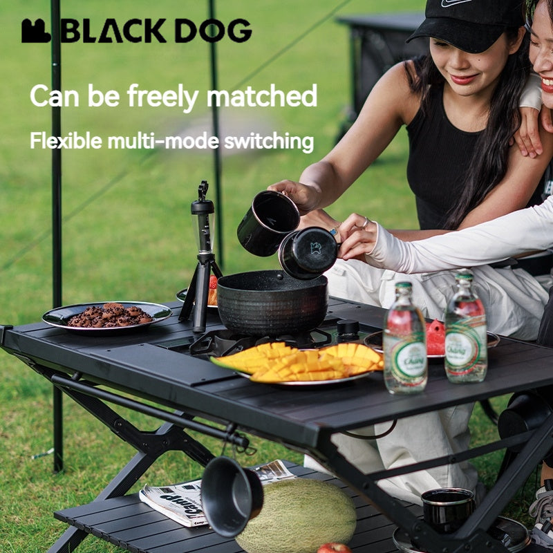 BLACKDOG Folding IGT Dining Table Outdoor Desktop Aluminum Alloy Portable Lightweight Egg Roll Table Camping Hiking Picnic Beach Travel Heavy Duty Original Black Dog