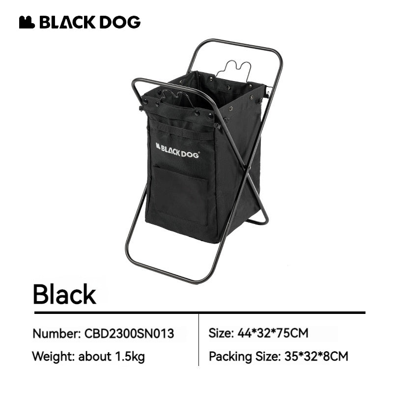 BLACKDOG Multifunctional Organizer Storage 30L Capacity Outdoor Camping Portable Large Capacity Bag Trash Bin Basket Home Foldable Laundry Handbag Box Hiking Black Dog