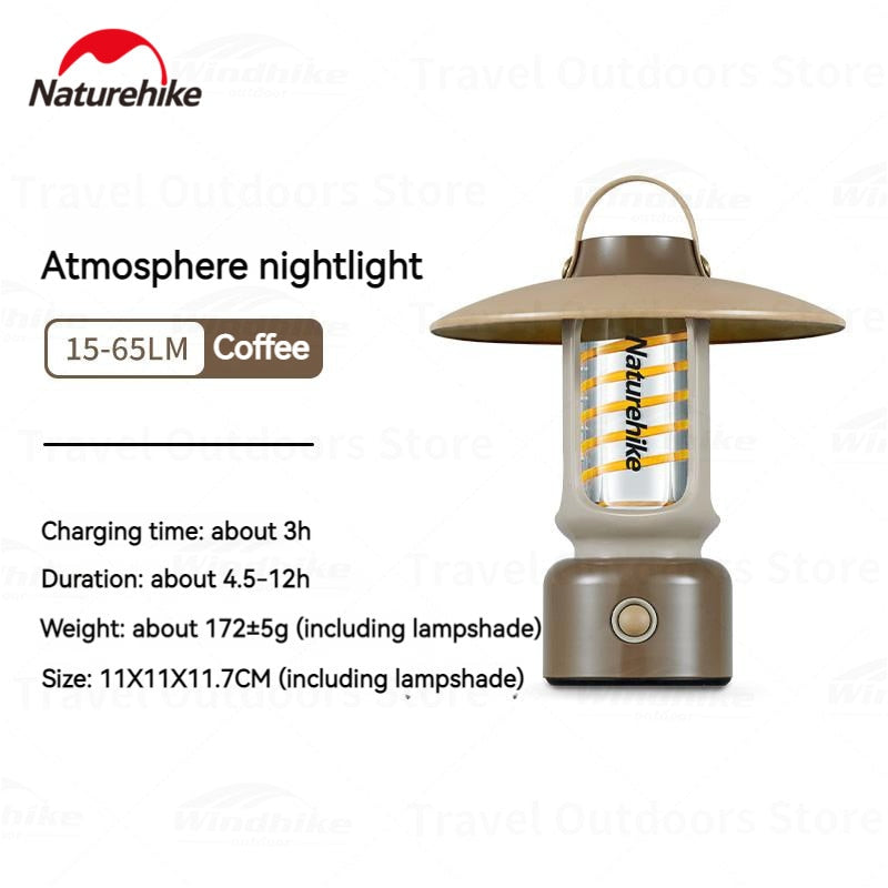 Naturehike STAR SHOWER A Small Atmosphere Night Light USB Charging LED Lantern IPX4 Waterproof Tent Hiking Camping Lamp 4.5-12H Rechargeable Battery