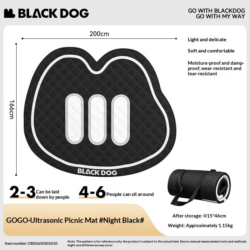 BLACKDOG DOGGY Ultrasonic Picnic Mat Portable Foldable Oversized Mattress Ground Pad Moisture Barrier Skin Friendly Machine Washable Outdoor Camping