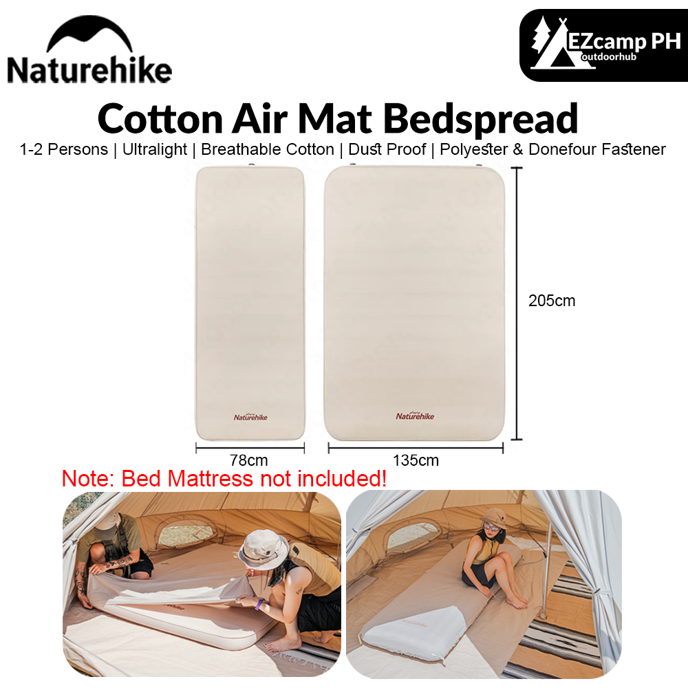 Naturehike Cotton Air Mat Bedspread 1-2 Persons Ultralight Cotton Moisture-Absorbing Highly Durable Breathable Sleeping Mattress Dust Cover Air Cushion Pad Bedroom Rest Travel Camping Hiking Outdoor Original Nature Hike