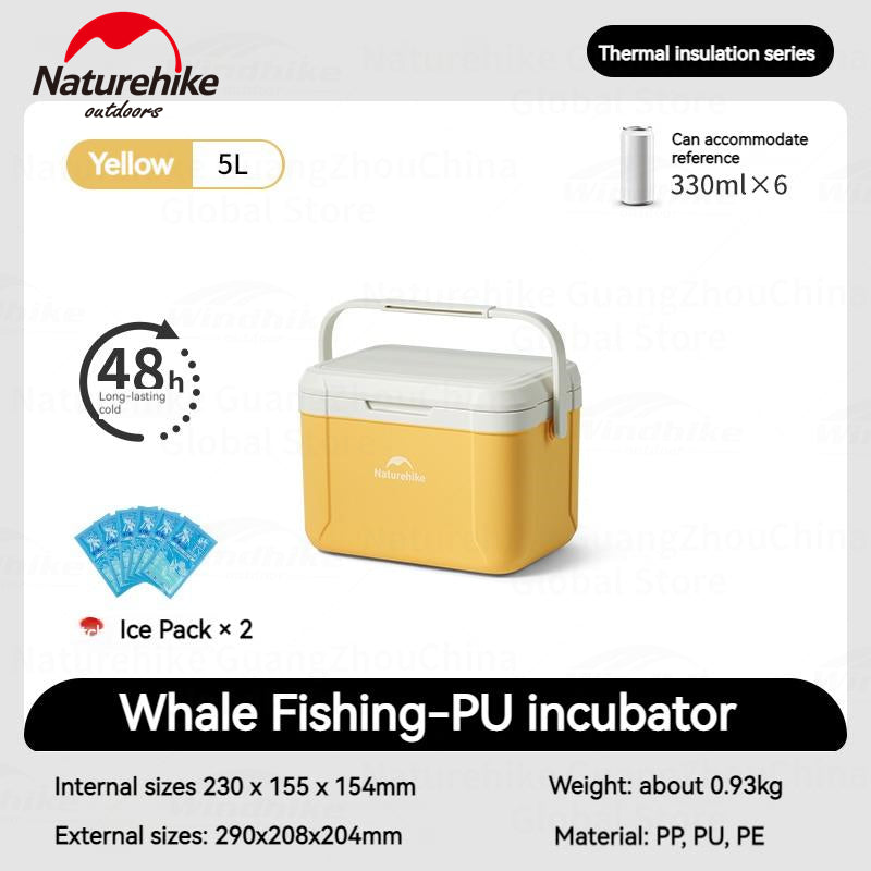 Naturehike Whale Fishing PU Insulated Box 5L 18L Anti-Bacterial 48H Cold Preservation Lightweight Durable Large Capacity Heavy Duty Portable Insulation Food Drink Ice Storage Container for Outdoor Camping Fishing Picnic Box Refrigerator Nature Hike