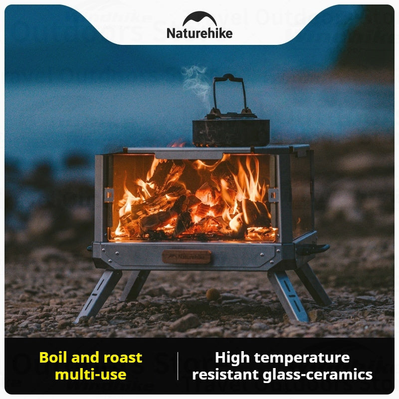 Naturehike Foldable Campfire Stand Outdoor Multipurpose Burning Platform Heating Fire Rack Bonfire Warm Oneself Glass Furnace 430 Stainless Steel