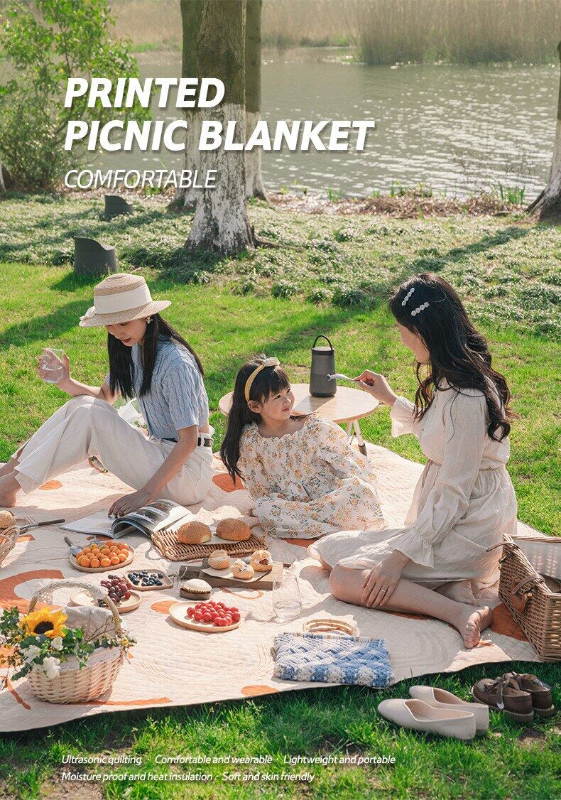 Naturehike Printed Picnic Mat Blanket Portable Waterproof Washable Double-Sided Outdoor Camping Comfortable Foam Pad Small Medium Large up to 210x240cm Nature Hike