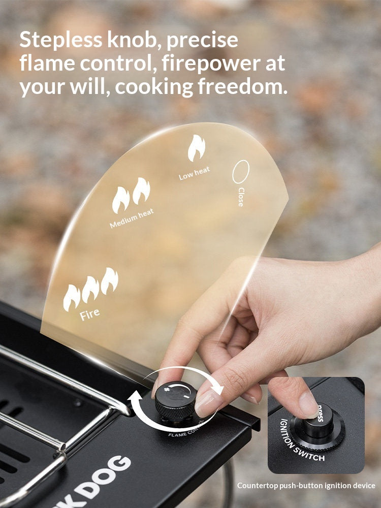 BLACKDOG EARTH CORE Gas Furnace Portable IGT Modular Stainless Steel Camping Stove With Precise Flame Control Outdoor Cooking Kitchenware