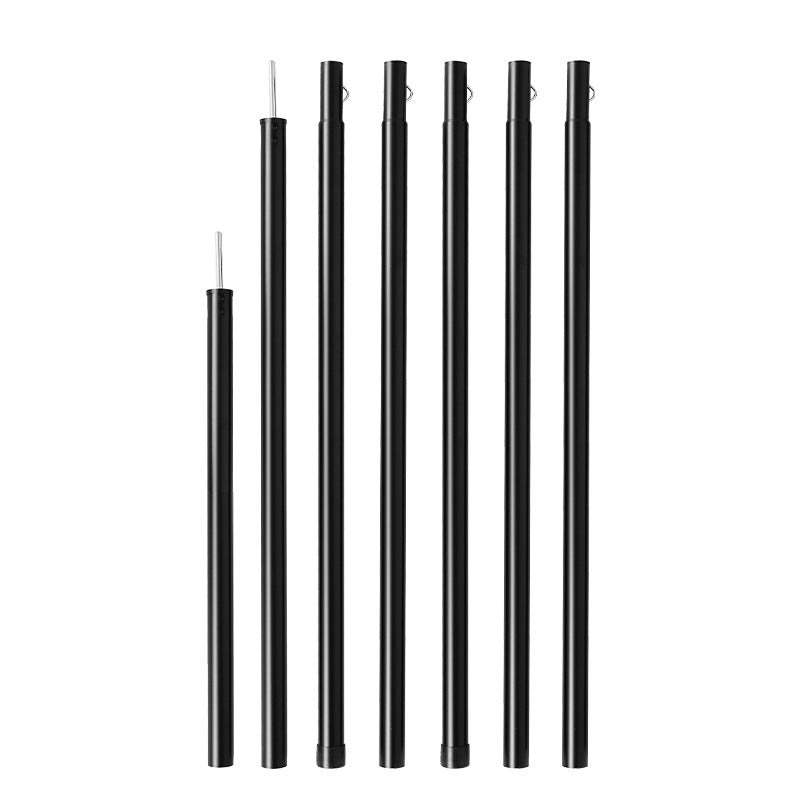 Vidalido Galvanized Iron Canopy Rod Black Steel Iron Awning Pole Tarp Tent 1.8m 2.2m 2.4m 2.8m Length 3-4 Section 2pcs Per Set Camping Accessories Rod