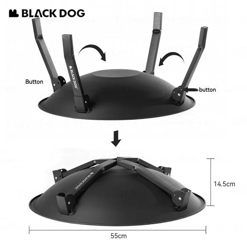BLACKDOG by Naturehike FIRE PIT Barbecue Heating Charcoal Grill Stove Burner Camping Cooking Tea Coffees Iron BBQ Stove Home Outdoor Fire With Flameproof Netting Black Dog Nature Hike