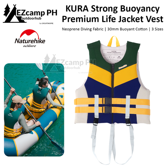 Naturehike KURA Strong Buoyancy Life Jacket Kids Adult Unisex 7.5kg Buoyancy 110kg Max Load Outdoor Water Sports Swimming Kayak Premium Safety Vest