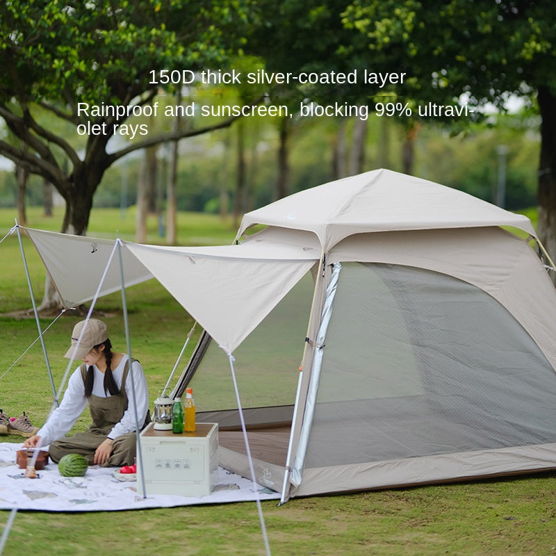 Vidalido BUGU Dome Style Automatic Tent Portable Lightweight Foldable Quick Opening Ventilated Tent for 2-4 Person Rainproof Sunscreen Breathable