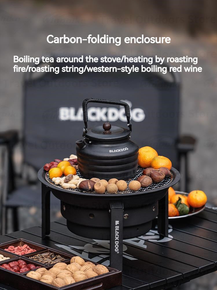 BLACKDOG Tabletop Barbecue Stove Portable Cookware Charcoal BBQ Grill Tea Table Making Stove Foldable Oven Furnace Grill Winter Heating Outdoor Picnic Camping Hiking Orignal Black Dog