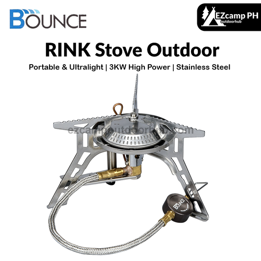 BOUNCE RINK Stove Outdoor Portable Ultralight Folding Hose For Screw Type Butane Burner 3KW High Firepower With Case Camping Hiking Travel Made in Korea