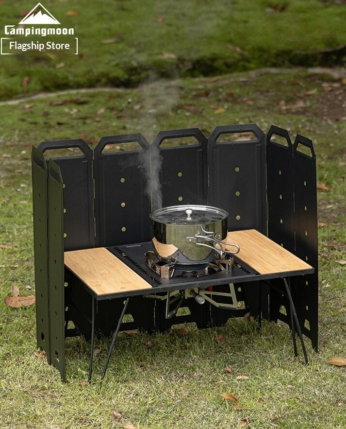 Campingmoon YD-40 / YD-50 Heavy Duty Iron Windshield 40-50CM Height Stove Grill Wind Breaker Steel Enclosure Camping Outdoor Cooking Accessories
