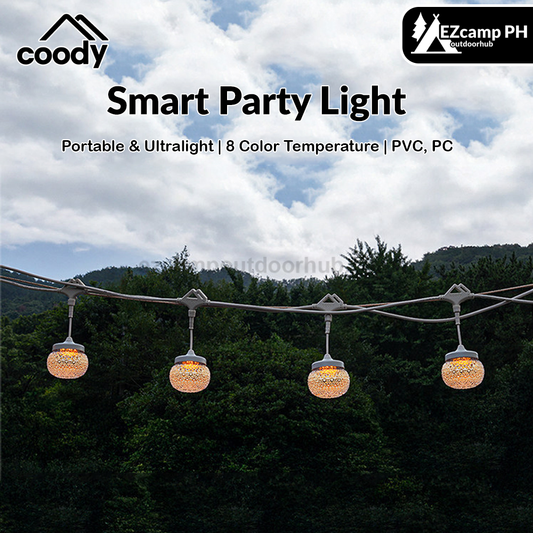 Coody Smart Party Light Tent Camp Light Premium Atmosphere Ambient Lamps LED String Waterproof Adjustable Color Temperature Strip Lantern Outdoor