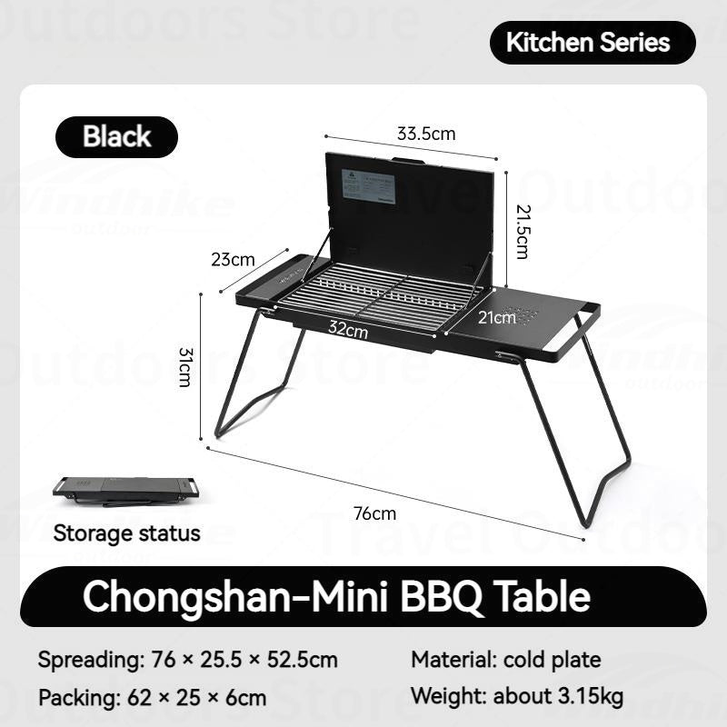 Naturehike Mini BBQ Table Outdoor Portable Lightweight Folding Tabletop Grill Multi-Function With 2 Speed Adjustable Fire Desktop Burner Table Heater Camping Hiking Picnic Barbecue Beach Travel Heavy Duty Original Nature Hike