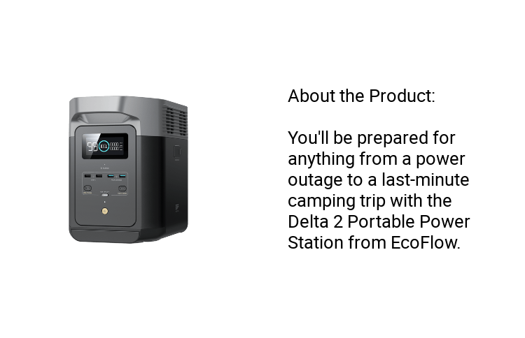 EcoFlow DELTA 2 Power Station Portable Multifunction Large Capacity Fast Charging Power Source For Camping Outdoor Home Battery Backup Travel Eco Flow