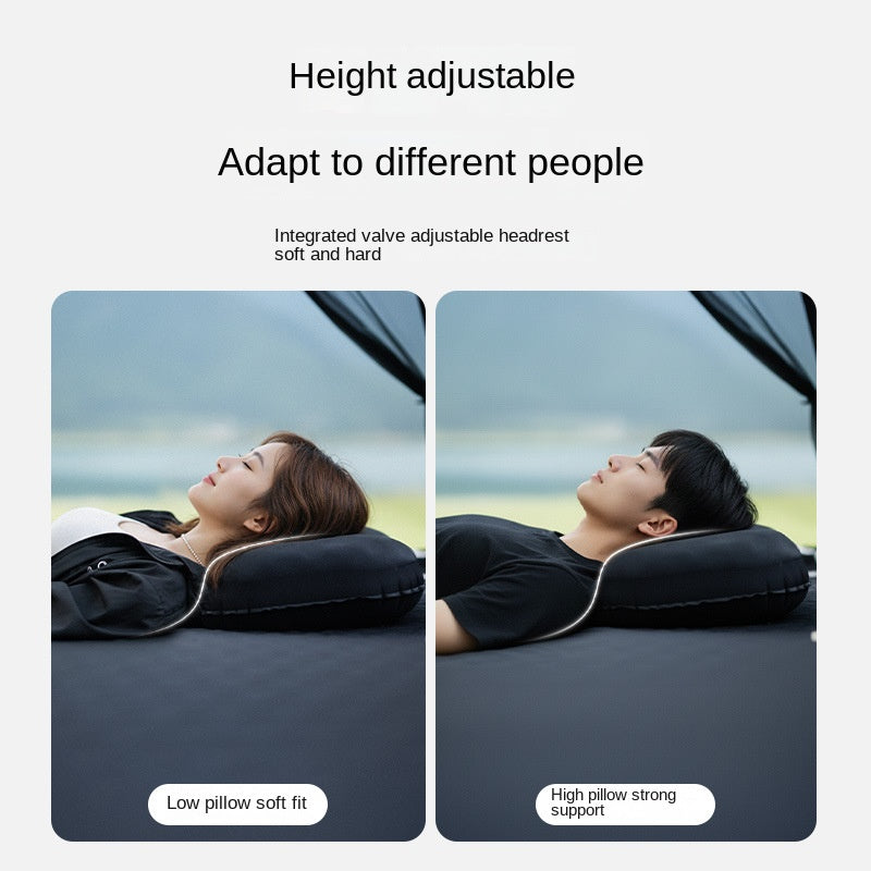 Blackdog Black Air Inflatable Foam Soft Pillow Portable 2 in 1 Head Pillow With Storage Bag Soft Sponge Breathable Skin Friendly Outdoor Camping