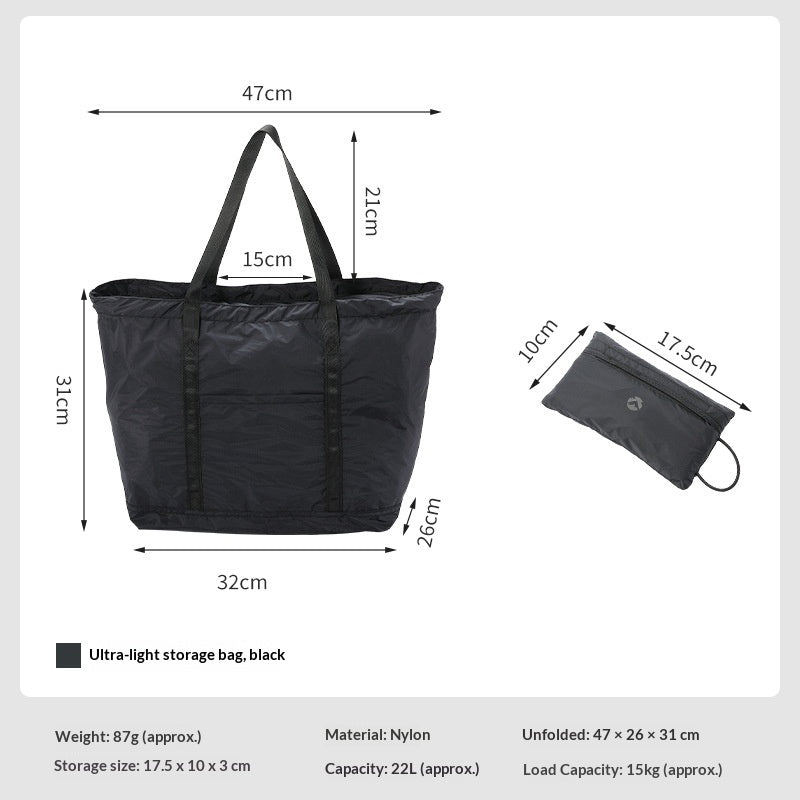 Campingmoon B-86 Portable Ultralight Foldable Storage Bag Self-Storing Camping Travel Carry Tote