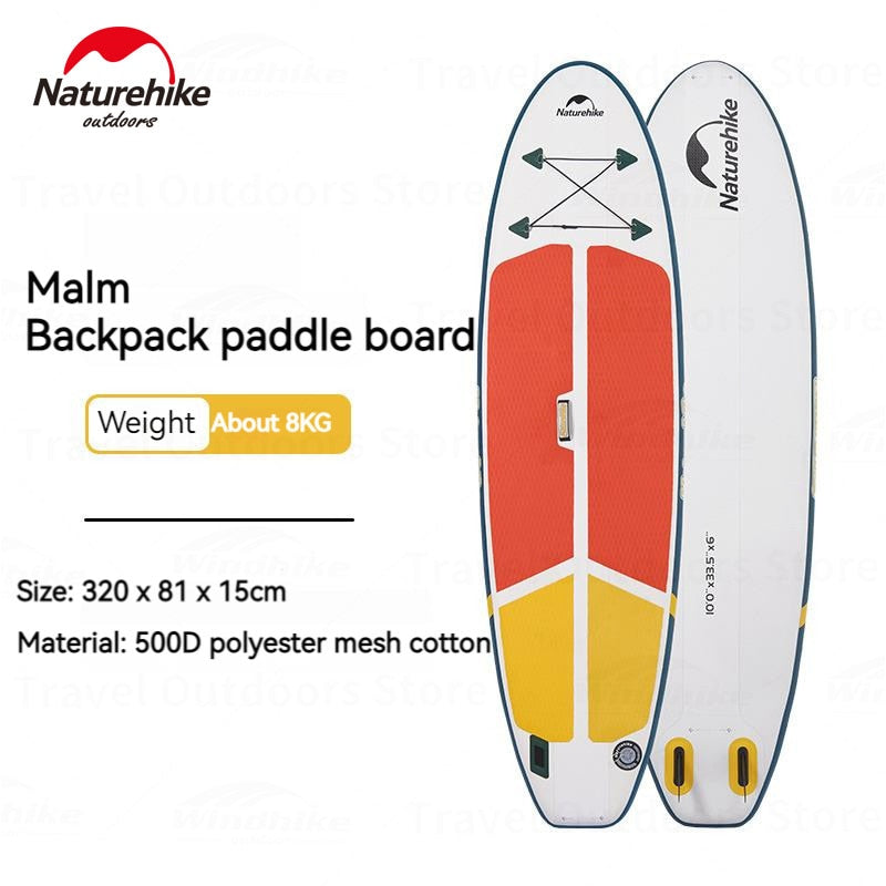 Naturehike MALM Water Sports Surfboard PVC Material Standing Paddleboard Eva Antiskid Inflatable Beach Paddle Surf Board With Knapsack Portable Backpack Surfing Nature Hike