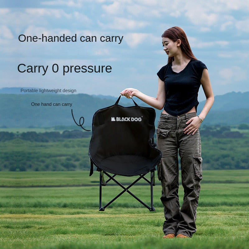 BLACKDOG FLOATING MOON PRO Foldable Black Chair Outdoor Portable Folding Ultralight Stool Chair Armchair 120kg Max Load Camping Fishing Picnic Travel