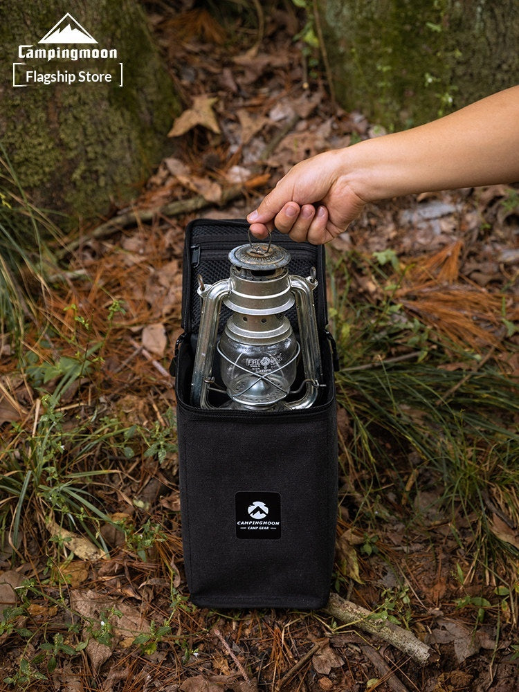 Campingmoon Lighting Storage Bag Multifunctional Large Canvas Lighting Tote Bag Lantern Gas Lamp Shockproof Bag Stove Flat Gas Canister Outdoor