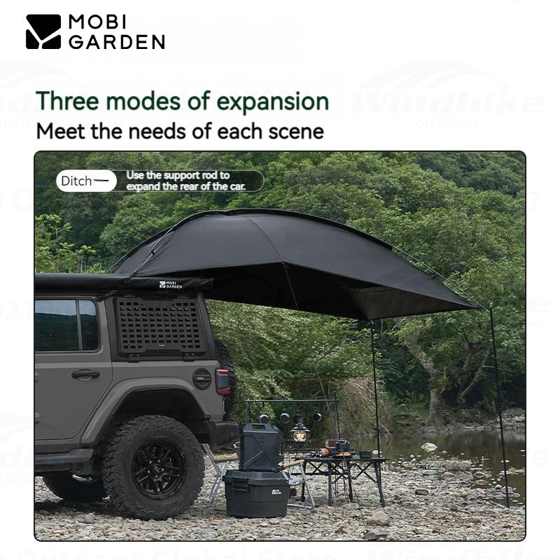 MOBI GARDEN Car Canopy Outdoor Portable Lightweight Convenient Black Advance Car Rear Canopy Car Side Tent Car Tail Tent Waterproof Sunscreen