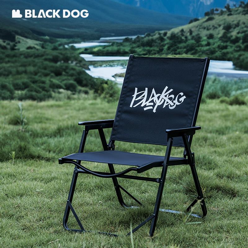 BLACKDOG Folding Kermit Chair Portable Lightweight Armchair Backrest Seat Load Bearing Up to 120kg 600D Oxford Cloth Outdoor Beach Camp Picnic Travel Fishing Heavy Duty Original Black Dog